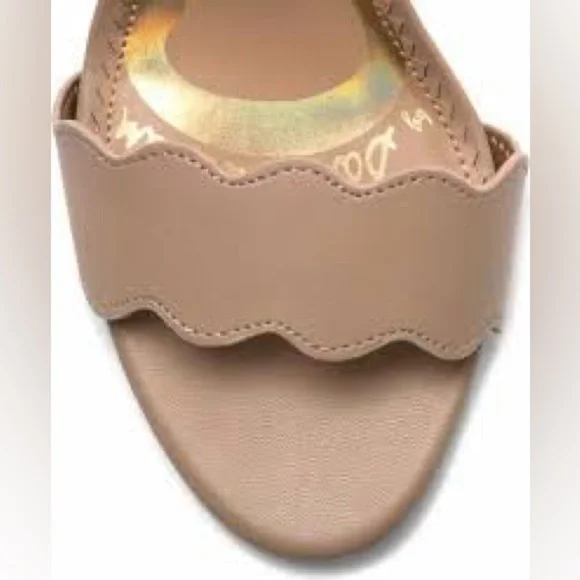 Sam Edelman Circus Nude Beige Olga Faux-Leather Heels Ankle Strap Sandals US7 - Picture 4 of 16